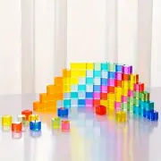 Rainbow Acrylic Building Blocks Educational Puzzle Toy Kids Adults Durable PMMA