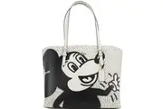 COACH (C6978) Mickey Mouse X Keith Haring Mollie Large Leather Shoulder Tote Bag