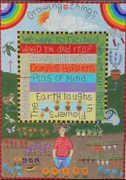 GROWING THINGS Handpainted Needlepoint Canvas by MAGGIE