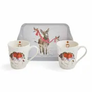 Wrendale Designs by Pimpernel Mug And Tray Set - Winter Friends