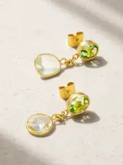 [Pippa Small] Pippa Small - 18-karat Gold, Aquamarine And Peridot Earrings - One size One size Gold
