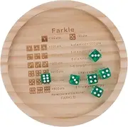 HONMEET 1 Set Dice Tray Family Dice Game Farkle Dice Game Dice Game Playset Farkle Classic Dice Game RPG DND Table Games Party Dice Rollings Tray Gathering Game Dice Beige Wooden