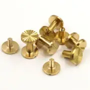 Binding Screw Rivets Solid Brass Nail Studs DIY Garment Leathercraft Decor 10Pcs