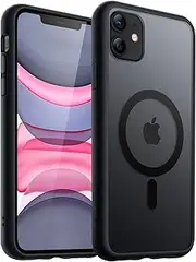 JETech Magnetic Case for iPhone 11 6.1-Inch Compatible with MagSafe, Translucent Matte Back Slim Shockproof Phone Cover (Black)