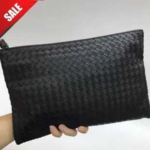 Bottega Veneta 522430 BV 小羊皮編織手拿包 黑色