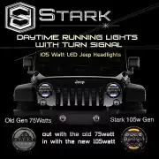 2x 7" 105W LED Osram Headlight Hi/Lo Beam Switchback 97-16 Wrangler JK TJ