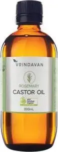 Vrindavan Castor Oil and Rosemary Amber Glass Bottle 200ml