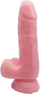 6 inches Realistic Dildo for Beginners, Silicone Anal Dildos with Strong Suction Cup Base, Lifelike Fake Penis for Women/Men/Gay, Adult Sex Toys for G spot Stimulator Anal Plug Training Sets (Flesh)