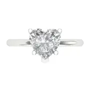 1.9ct Heart Anniversary Promise Engagement Bridal Statement Ring 14k White Gold