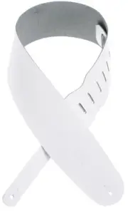 Levy's M4-WHT 3.5-inch Top Grain Leather Bass Strap - White (2-pack) Bundle