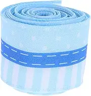 1 Roll Wired Edge Ribbon for DIY: Box Wrapping Bow Making and Wreath Decoration Light Blue Wired Ribbon - with 5 Yards Length for Crafting