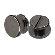 Black Brass Chicago Screws Leather Rivets Belt Craft Nail Stud Head Round Binding Fasteners Strap Sturdy Backscrews Flat Golden M9X5X4mm Solid