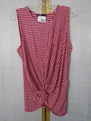 NWT Shiela Rose Rayon/Spandex Striped Knotted Bottom Mauve Top Women's Size XL