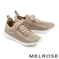 在飛比找momo購物網優惠-【MELROSE】率性彈力飛織布綁帶厚底休閒鞋(粉)