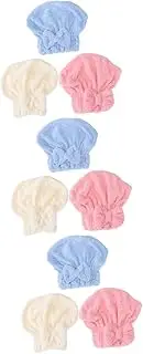 Baluue 3sets Hair Drying Towel Wrap Hair Bonnet Soft Absorbent for Home 3pcs*3