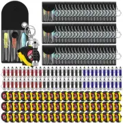 144 Pcs Mini Tape Measure Keychain Screwdriver LED Light Keychain Set Mini To...