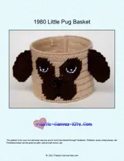 Little Pug Dog Basket-Plastic Canvas Pattern or Kit