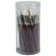 Sax Optimum White Synthetic Taklon Paint Brushes, Assorted Sizes, Set of 72