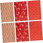 jojofuny 6pcs Vintage Kraft Paper Christmas Wrapping Paper Craft Supplies for Creative Decor Unique Patterns for Handicrafts and Wrapping