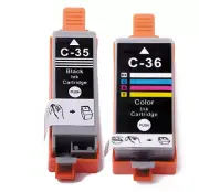2 Pack PGI-35 BK CLI-36 C Ink Cartridges Set for Canon Pixma iP100 iP110 TR150