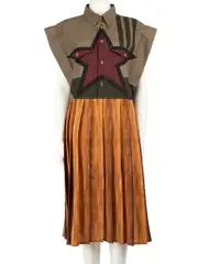 Star Print Graphic Printed Midi Dress