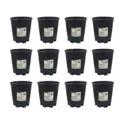 12PK Antheia Green Homewares Growers Black Pot Plant Container Plastic 22cm