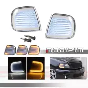 Clear Front Switchback LED Paking DRL Turn Signal Lights For Ford F-Series Truck (for: Ford)