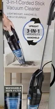 New NIB 3-in-1 cord Stick Vacuum “Brookstone” Handheld Lightweight, Hepa Filter