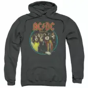 AC/DC Highway To Hell Hoodie Sweatshirt Licensed Rock N Roll Band Merch Charcoal