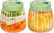 YUEYEE Fermentation Jars 2 Pack 1L Kimchi Container,Fermenting Jar with 2 Air Release Vent Perfect for Fermentation for Kimchi Sauerkraut Sourdough Starter Mason Jars with Lids