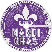 [Pfrewn] Mardi Gras Retro Fleur de Lis Tree Skirt 36" Purple Grunge Celebration Stamp Christmas Tree Skirts Xmas Mat for Holiday Festival Party Wedding Decor