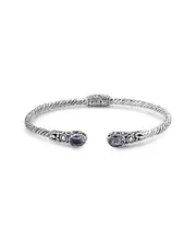 Samuel B Silver 1.60 ct. tw. Amethyst Hinge Bangle Bracelet