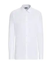 Zegna Pinstriped Long-Sleeved Shirt SHIRTS CM43,SHIRTS CM40,SHIRTS CM39,SHIRTS CM38,SHIRTS CM44,SHIRTS CM45 White