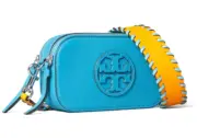 AUTH NWT NEW Tory Burch Mini Miller Pop Edge Leather CrossBody In Cerulean