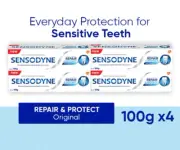 4 x 100gm Sensodyne Toothpaste With Novamin For Tooth Repair And Protect