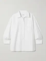 [Suzie Kondi] Suzie Kondi - Kappa Cotton-poplin Shirt - White - medium medium White