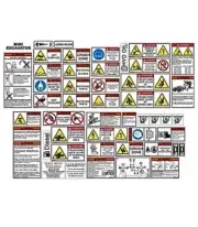 Mini Digger Decal General Safety & Warnings Complete Decal Set