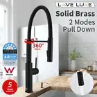 Lave Luxe Pull Down Kitchen Sink Mixer Tap Black Swivel Spout Basin Faucet Brass