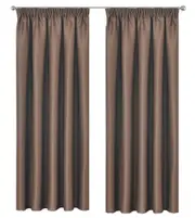 Blackout Pencil Pleat Curtain Room Darkening 213/230cm Drop Dark Brown 1Panel