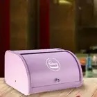 Bread Bin with Roll Top Lid Food Storage Bread Box Iron for Home Counter