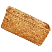 Storage Basket Shelf Decor Woven Bin with Lid Bins for Shelves