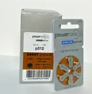 Powerone Mercury Free Hearing Aid Batteries Size 312 Pack 60 expires 09/2026