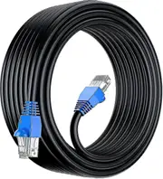 50m Cat6 Outdoor Waterproof Direct Burial Ethernet Network Cable - Utp - Cca - 550 Mhz - Black 50 Meter