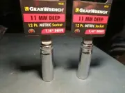 (2) 11mm 12Pt 1/4" Drive GEARWRENCH Deep Socket