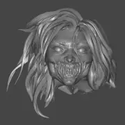 Mileena MK11 Demon Face v1 custom head for Mortal Kombat & other action figures