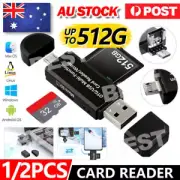 Micro USB OTG to USB 2.0 Adapter SD/Micro SD Card Reader For Smartphones/PC OZ