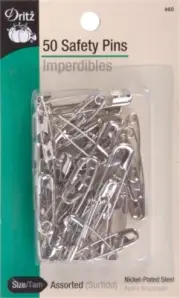 Dritz 460 Safety Pins-Sizes 00 To 3 50/Pkg