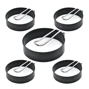 5 Pack Non-Stick Egg Rings for Griddle,Frying Egg Maker ,Egg Rings for Frying Cooking Eggs,Breakfas black