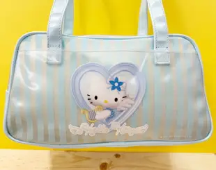 【震撼精品百貨】Hello Kitty 凱蒂貓 Sanrio HELLO KITTY防水肩背包/手拿包-天使直條紋藍#62271 震撼日式精品百貨