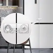 EUDEMON 2 Pack Childproof Refrigerator Lock, Baby Safety French Fridge Door Lock, Freezer Lock, Invisible Cabinet Cupboard Lock for Toddlers, Easy to Install, no Tools Need or Drill (Transparent)
